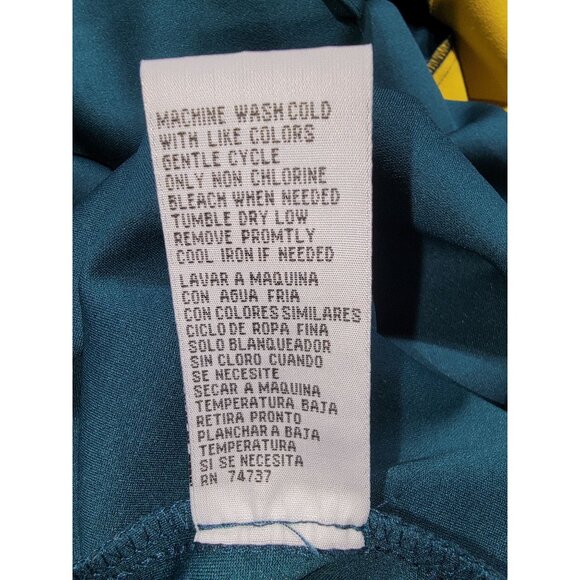 Shelby & Palmer Green Bell Sleeve Shift Dress With Yellow Lining Size 8 - Picture 5 of 5